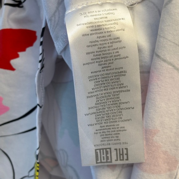 Leo & Ugo Paris Women's White Graphic Top Size 2 Shirt Medium Short Sleeve Artsy - Picture 4 of 7